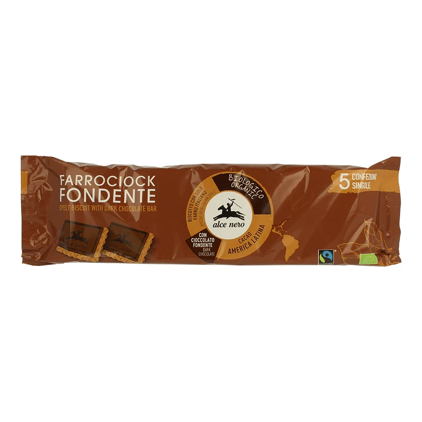 Alce Nero Biscotti Farrociok Fondente Bio Fairtrade 5X28G