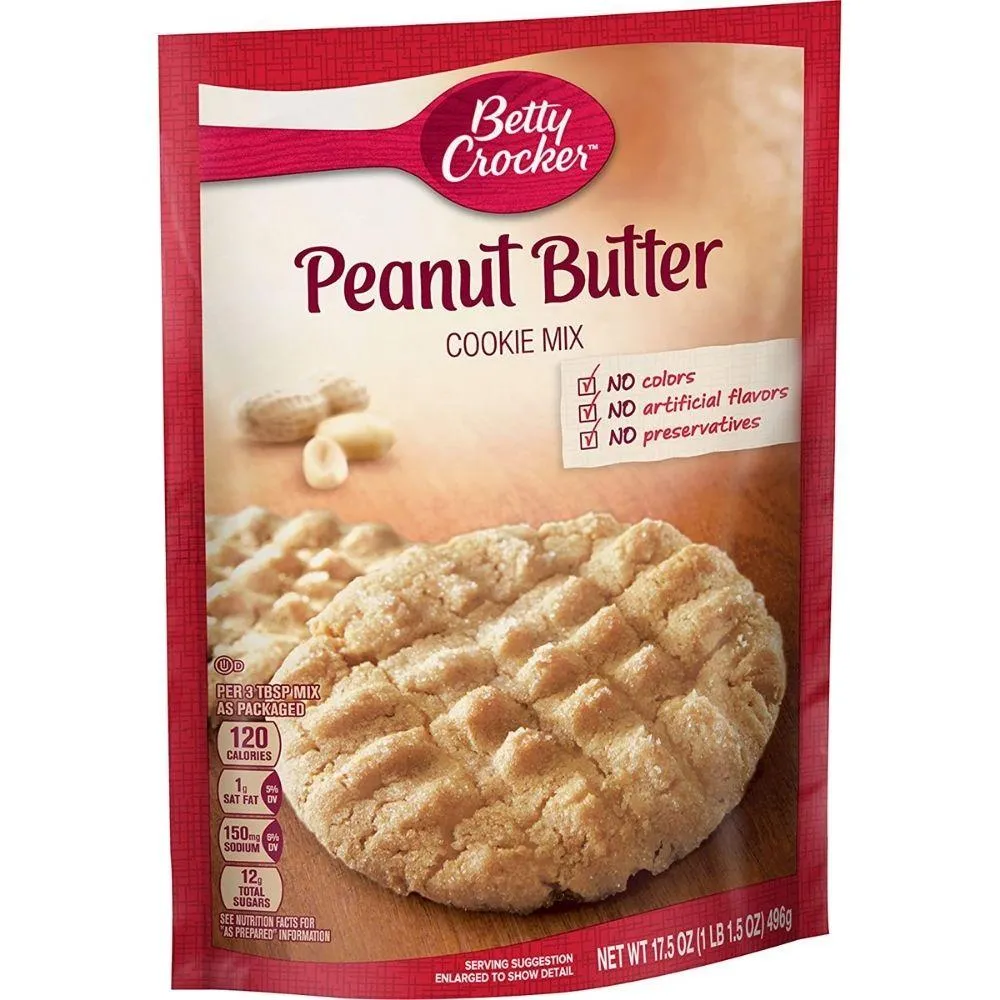 Betty Crocker Cookie Mix Peanut Butter Maxi, preparato per biscotti al burro d'arachidi da 400g