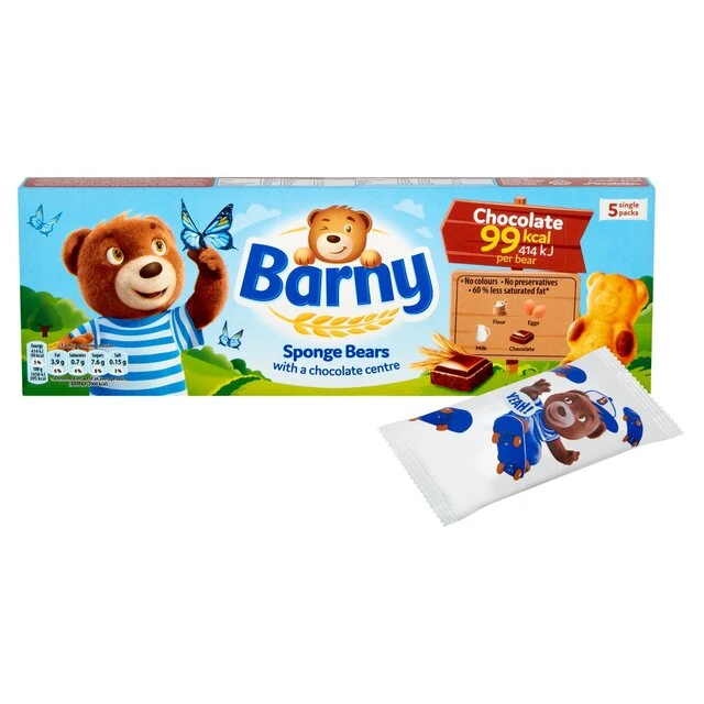 Biscotti Barny con orsetti di spugna al cioccolato, 5 per confezione