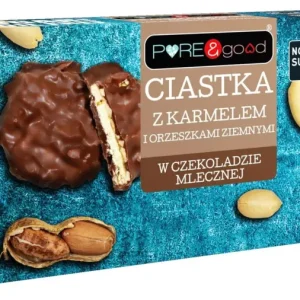 Biscotti al caramello e arachidi con cioccolato al latte senza zuccheri aggiunti 128g