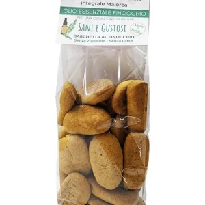 Biscotti Integrali al finocchio 180g Senza Latte Senza Zucchero, Senza uova Farina Siciliana Maiorca Alta Digeribilità