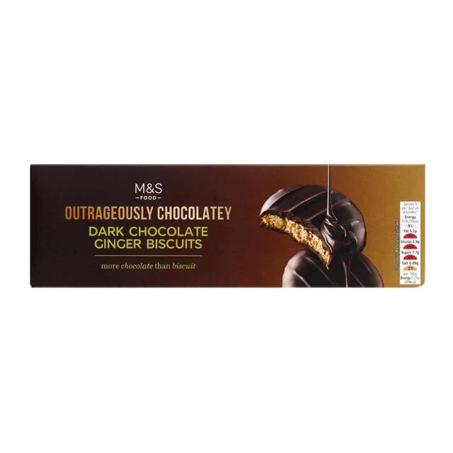 Biscotti M&S Outrageously Chocolatey al cioccolato fondente e zenzero 175 g