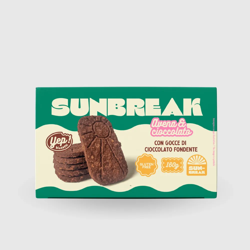 Biscotti Sunbreak Avena e Cioccolato Senza Glutine Vegani Yep! 160g