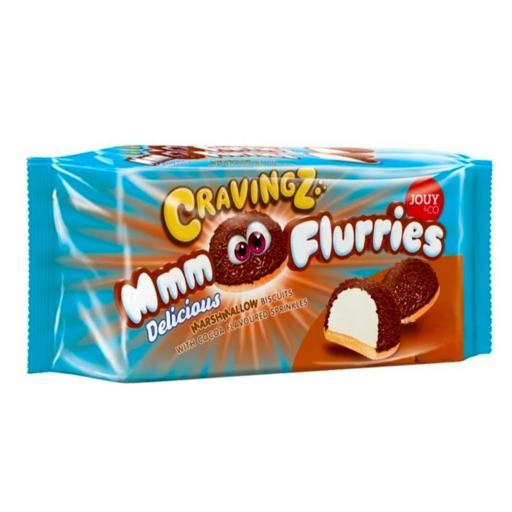 Jouy&Co Flurries Cocoa, biscotti ripieni di marshmallow con zuccherini al cioccolato da 120g