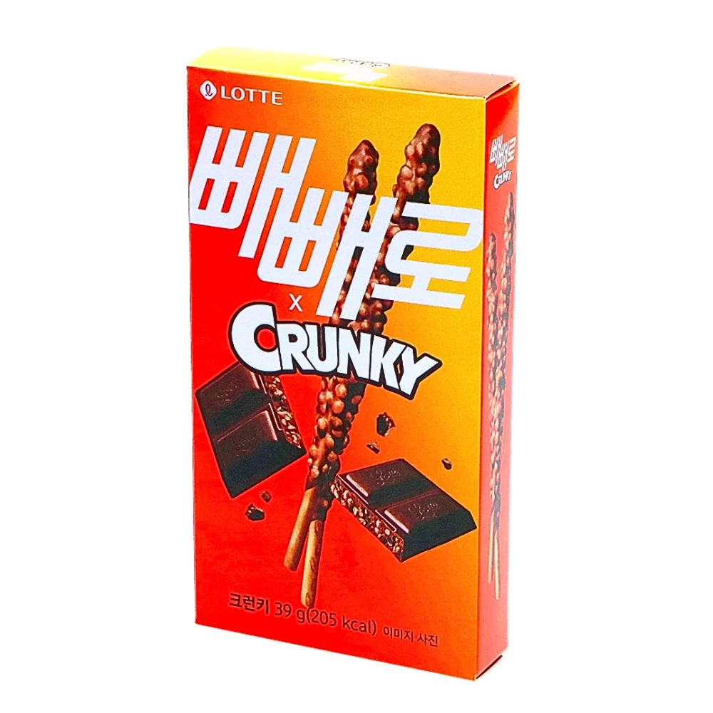 Lotte Pepero Crunky Sticks, biscotti ricoperti di cioccolato croccante da 39g