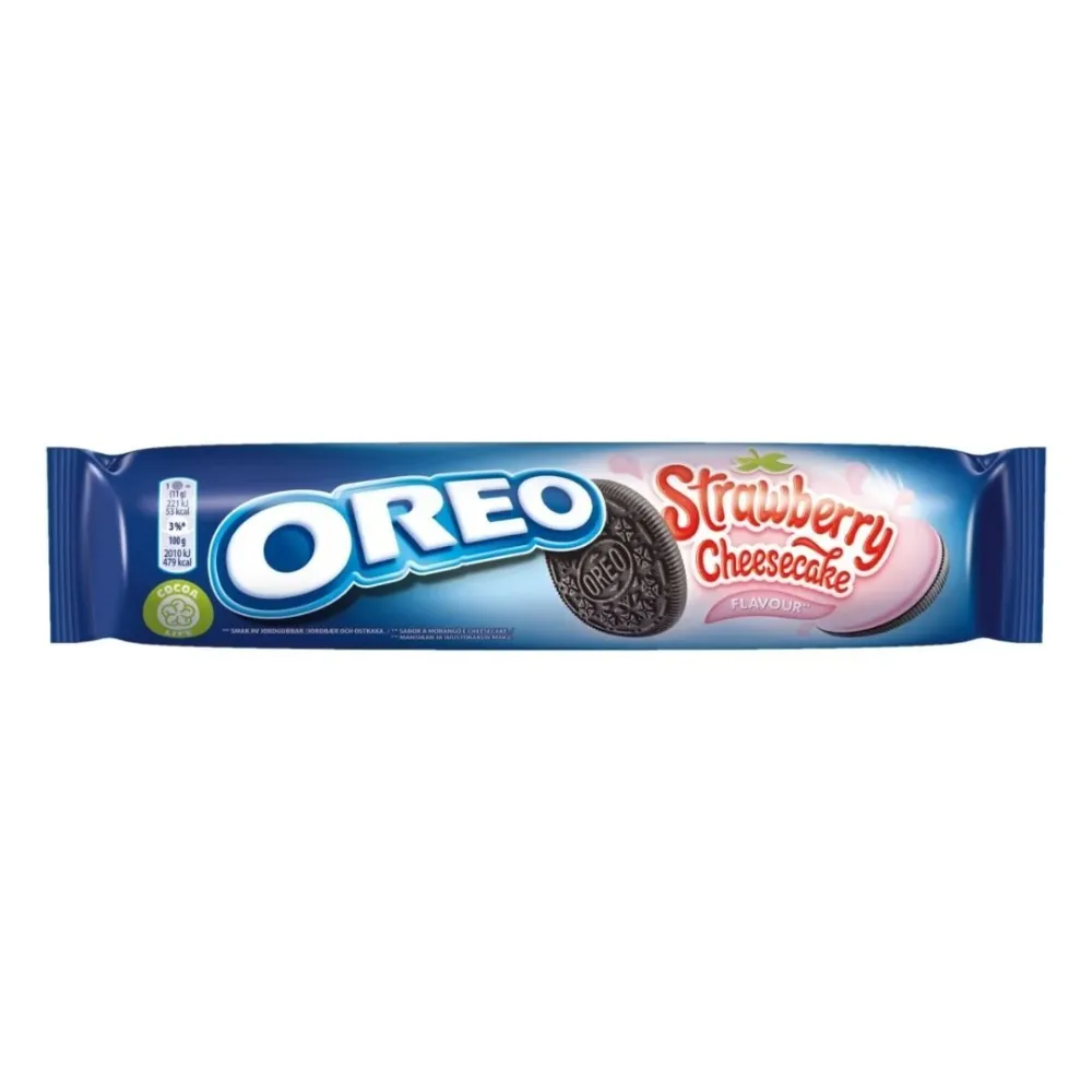 Oreo Strawberry Cheesecake Limited Edition, biscotti alla fragola da 154g