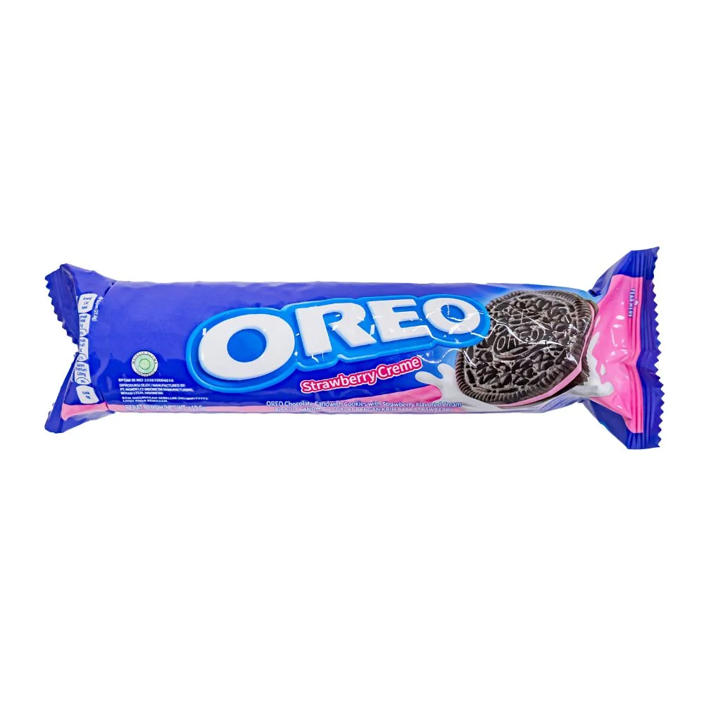Oreo Strawberry Creme, biscotti al cacao ripieni di crema alla fragola da 119.6g