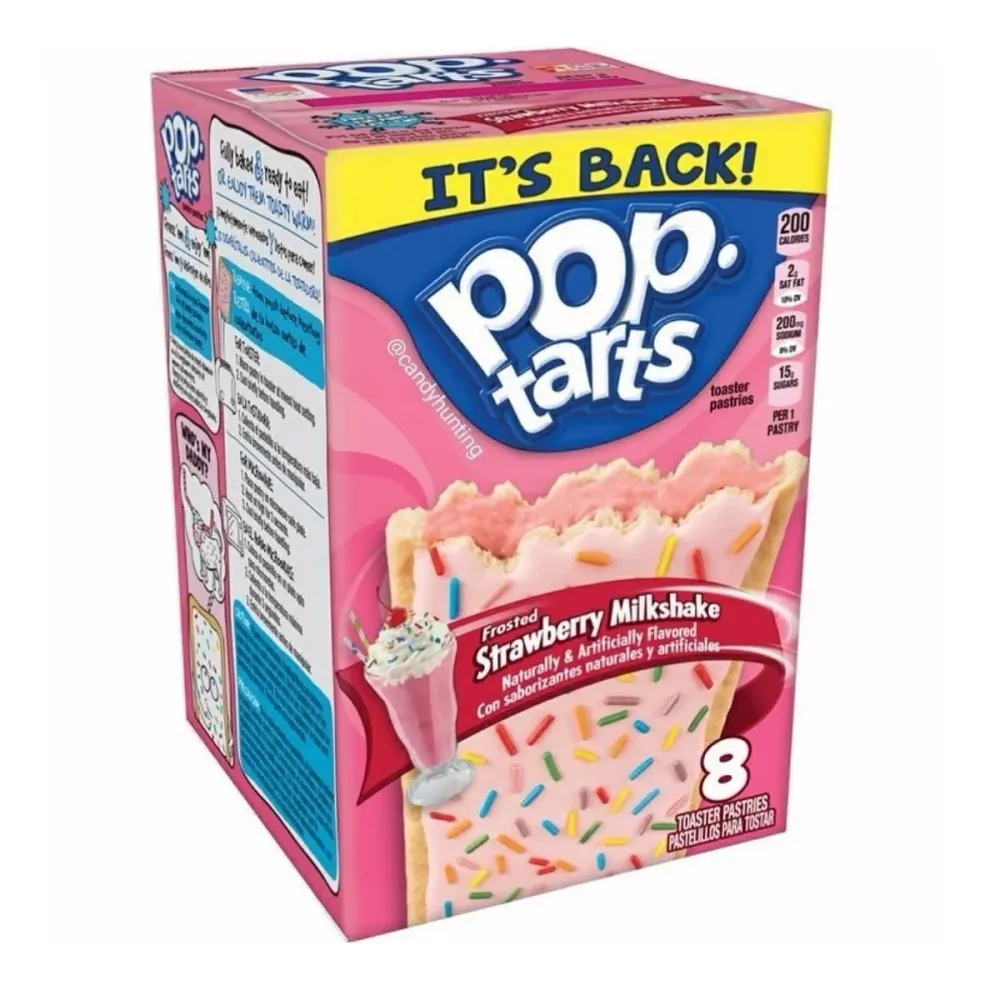 Pop Tarts Frosted Strawberry Milkshake, biscotti ripieni al gusto di milkshake alla fragola da 400g