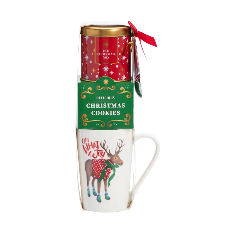 Tazza “Oh What Joy” con Biscotti e Cioccolata Calda