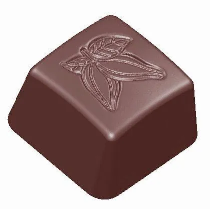 Stampo per cioccolato Schneider pralinato con goffratura di fave di cacao 26x26x16 mm 275x135 mm 421637