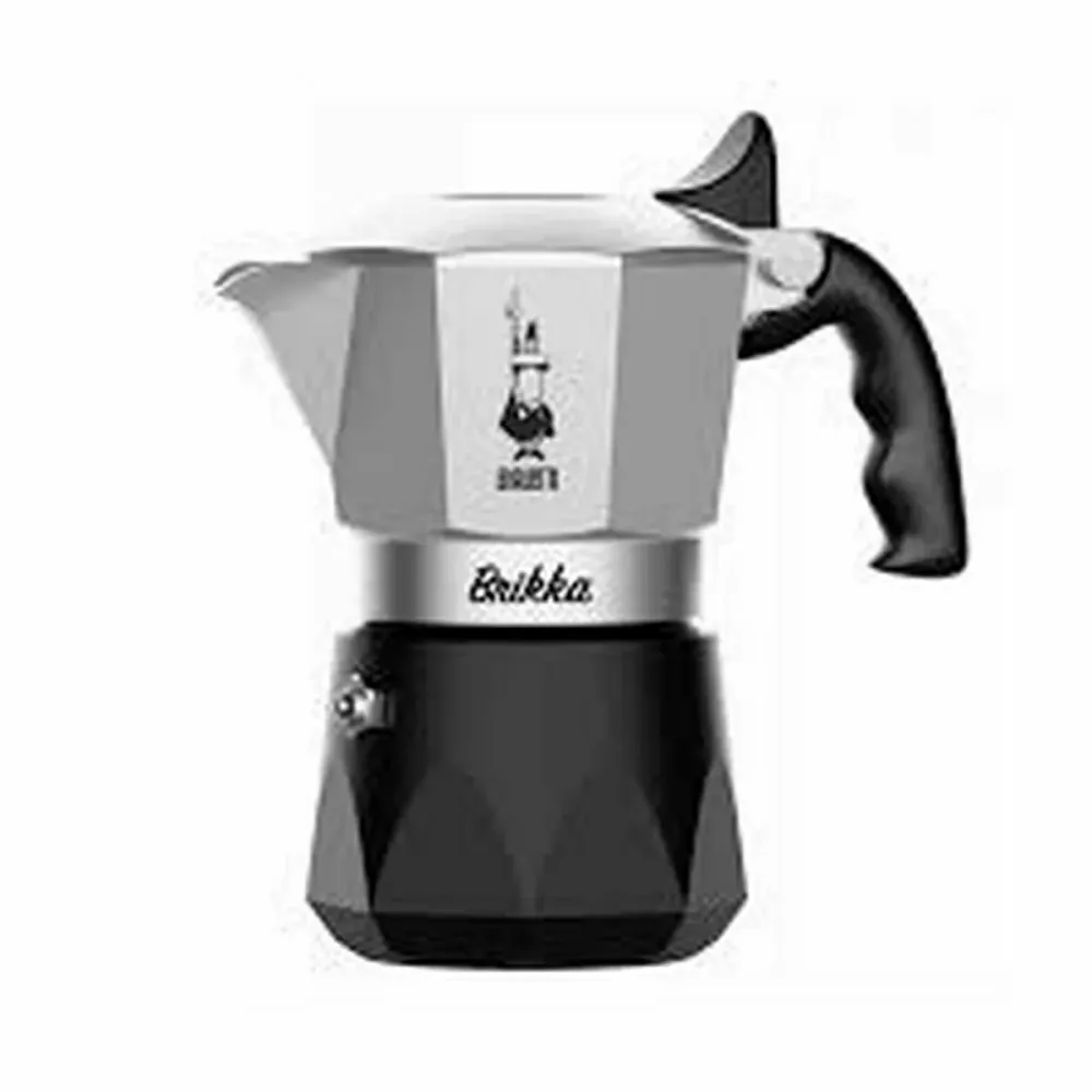 Caffettiera Italiana Bialetti BRIKKA Nero Alluminio 2 Tazze