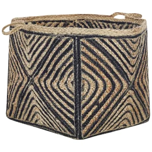 Cesta iuta naturale crema e nero 36 cm KOLHAPUR