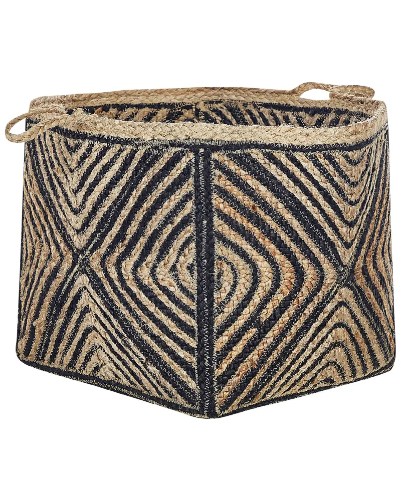 Cesta iuta naturale crema e nero 36 cm KOLHAPUR