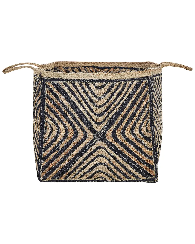 Cesta iuta naturale crema e nero 36 cm KOLHAPUR