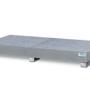 Contenitore di raccolta DENIOS PRW 65 acciaio zincato con tasche portaforche e griglia per 8 barili da 200 litri 114-377