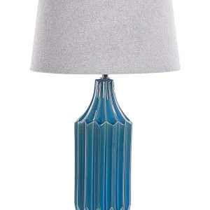 Lampada da tavolo ceramica foglia di tè e grigio 56 cm ABAVA