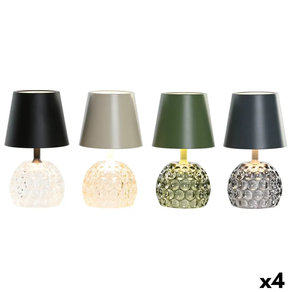 Lampada da tavolo Home ESPRIT Giallo Verde Grigio (4 Unità) Diametro 28 cm