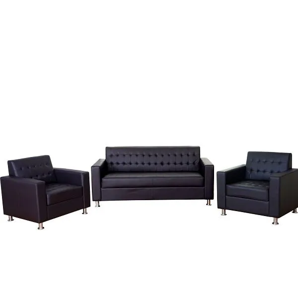 Mendler Set di divani 3-1-1 Kunda divano lounge divano ecopelle piedini metallo caffè 55140