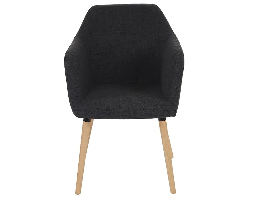Serie Malmoe sedia sala da pranzo T381 legno massiccio ~ tessuto grigio tenebroso