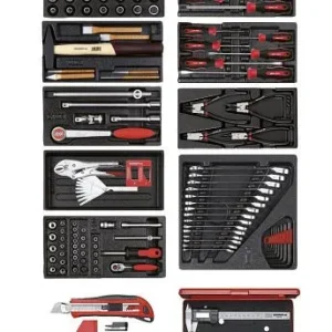 Set di utensili GEDORE rosso 11 moduli CT + utensili vari 166 pezzi 3301657
