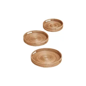 Set di 3 vassoi rattan naturale Chehoma - 60cm