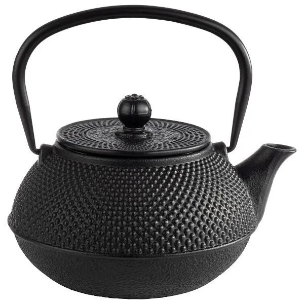 Teiera APS -ASIA- 17 x 14 x 17 cm ghisa smaltato all'interno 08 litri nero con coperchio rimovibile compreso filt...