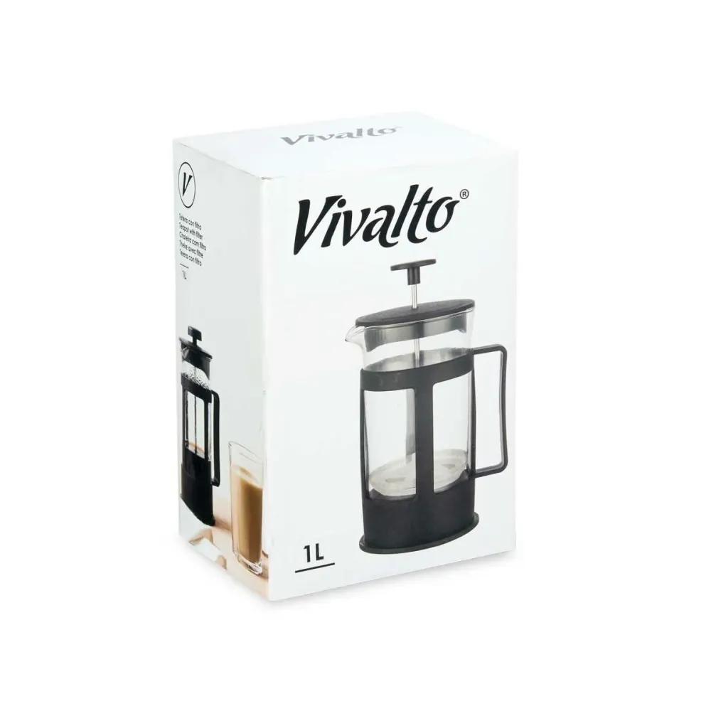 Teiera Kinvara Nero Trasparente 1 L 14 x 20 x 11 cm 14 x 20 x 10 cm 14 x 20 x 10,7 cm 12,5 x 19,5 x 10 cm Stantuffo