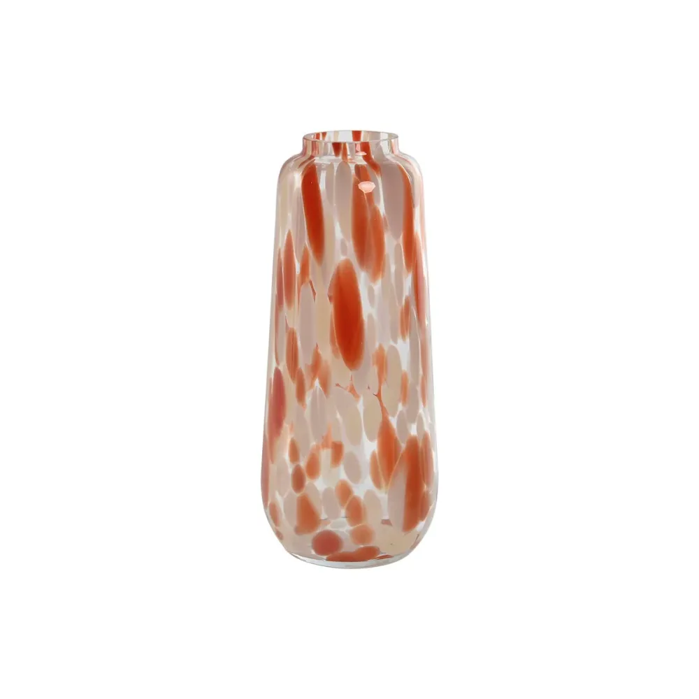 Vaso Home ESPRIT Crema Terracotta Cristallo Contemporaneo 12,5 x 12,5 x 30 cm
