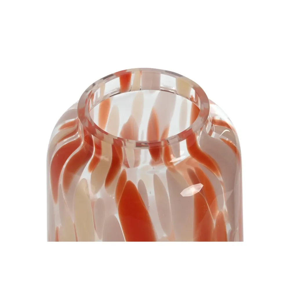 Vaso Home ESPRIT Crema Terracotta Cristallo Contemporaneo 12,5 x 12,5 x 30 cm