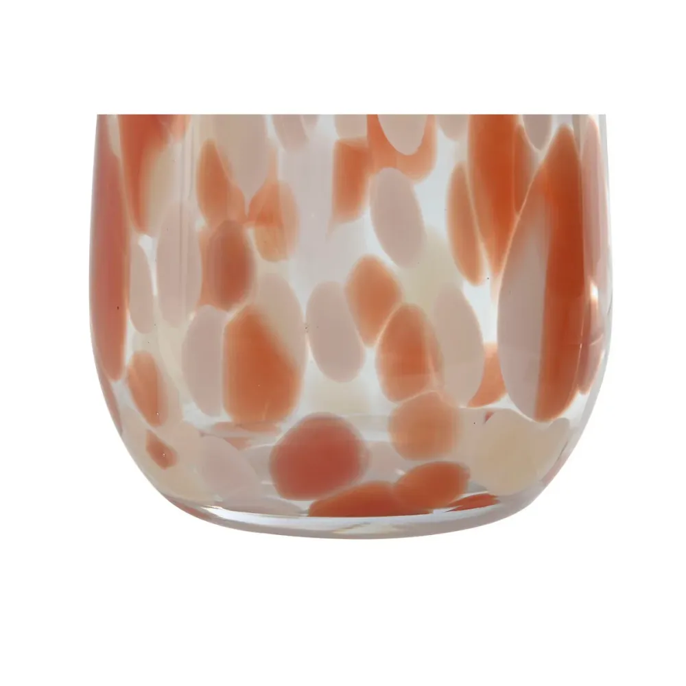 Vaso Home ESPRIT Crema Terracotta Cristallo Contemporaneo 12,5 x 12,5 x 30 cm