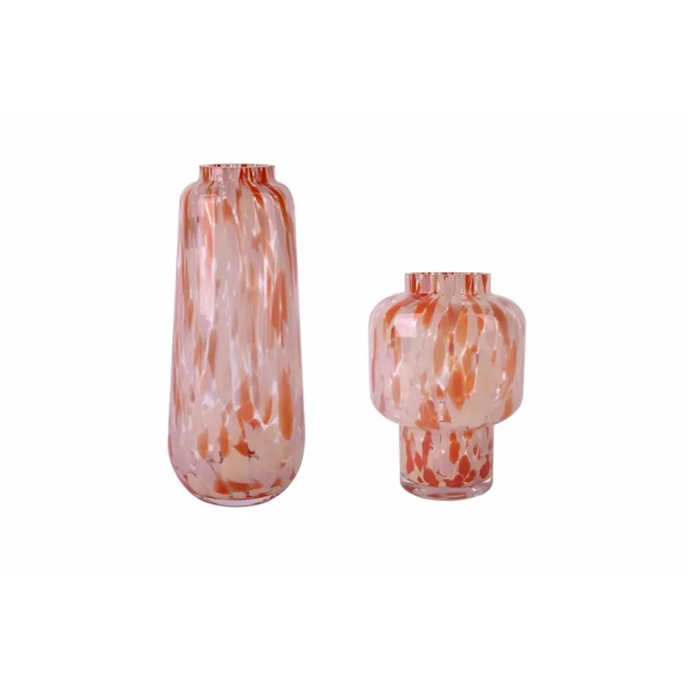 Vaso Home ESPRIT Crema Terracotta Cristallo Contemporaneo 12,5 x 12,5 x 30 cm