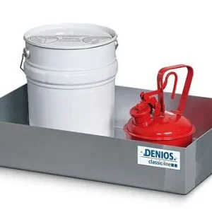 Vassoio portacontainer DENIOS KBS 20 acciaio zincato volume di raccolta 20 litri 179-763