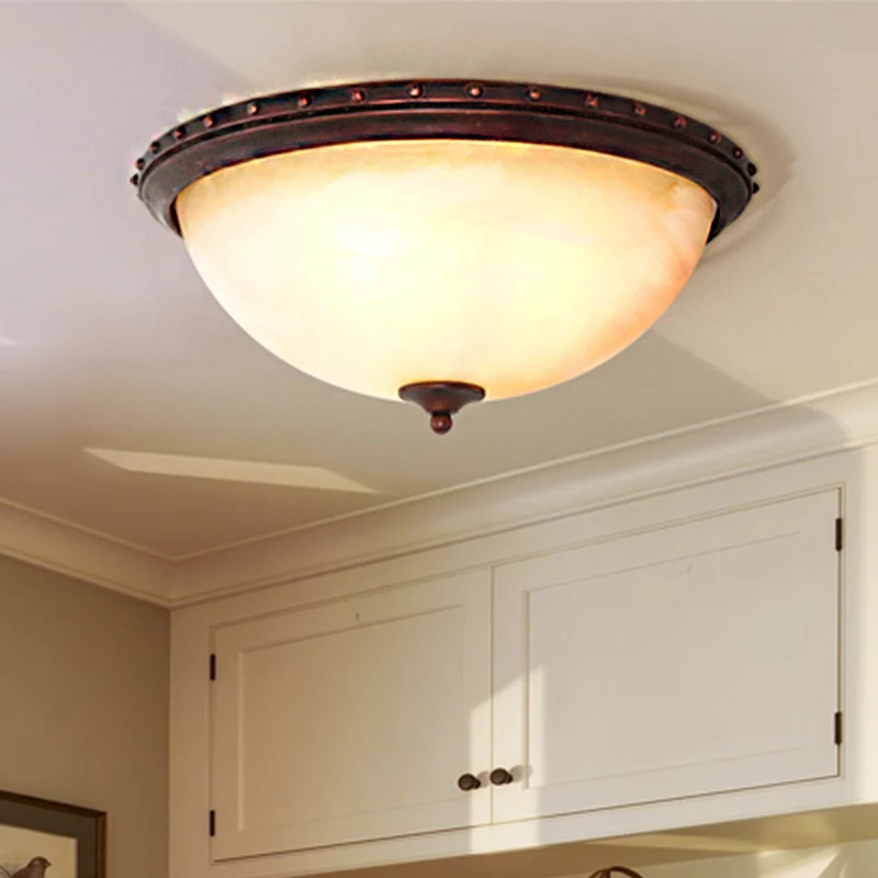 Plafoniera classico vetro bianco forma di ciotola con illuminazione da incasso 2/3 luci bronzo per soggiorno, larghezza 15...