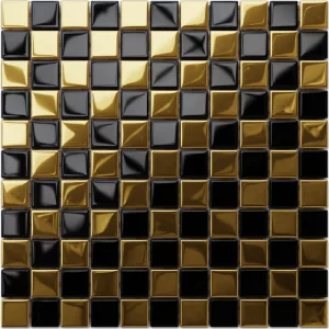 Glass mosaic on maglia bathroom or kitchen 30 cm x 30 cm - Gold dama
