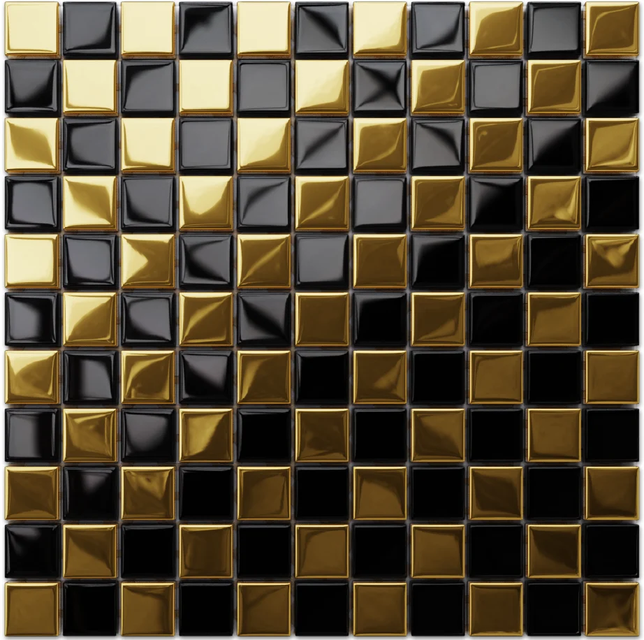 Glass mosaic on maglia bathroom or kitchen 30 cm x 30 cm - Gold dama