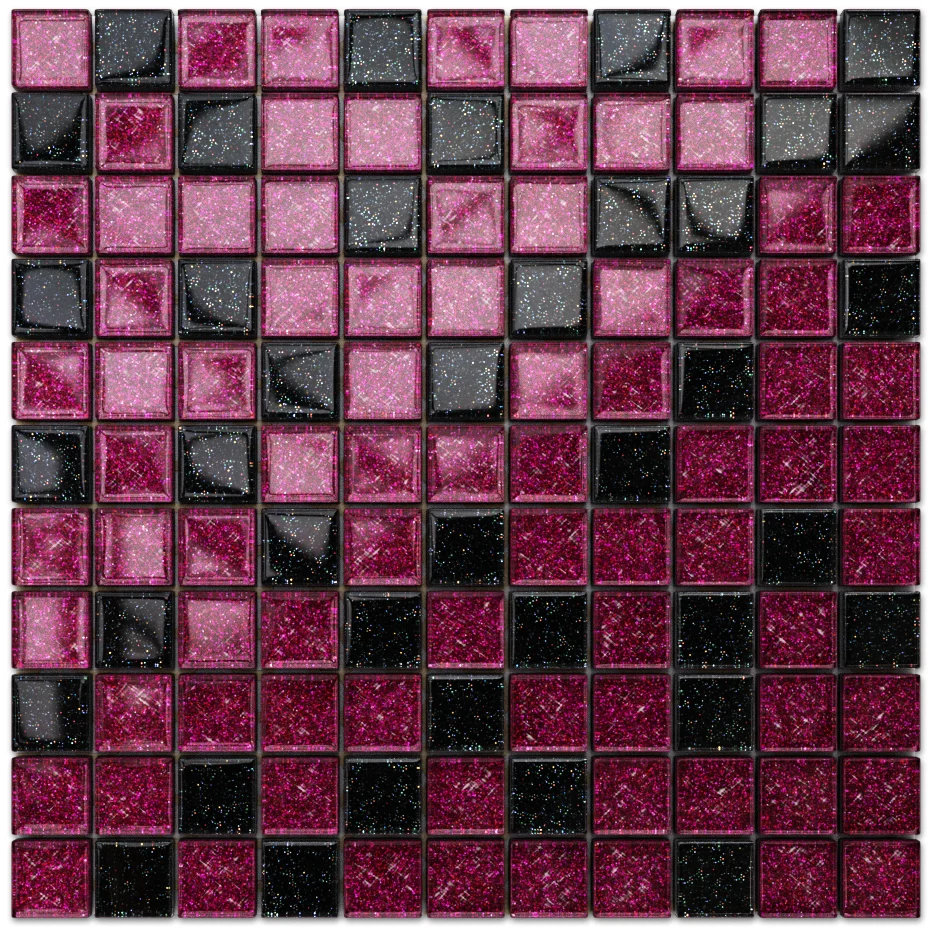 Glass mosaic on mesh bathroom or kitchen 30 cm x 30 cm - Viola regale sunset