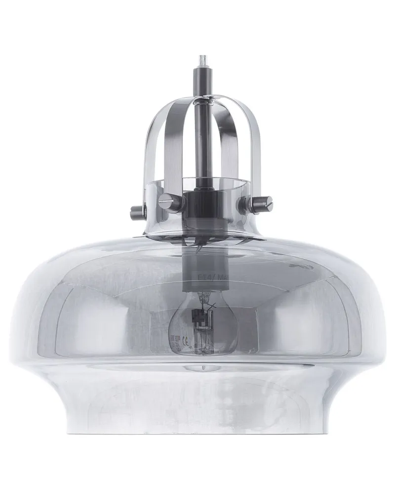 Glass Pendant Lamp Grey WILTZ