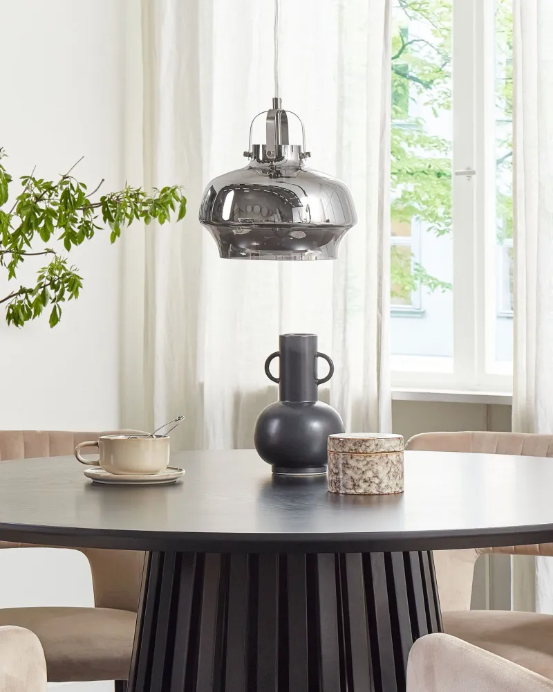 Glass Pendant Lamp Grey WILTZ