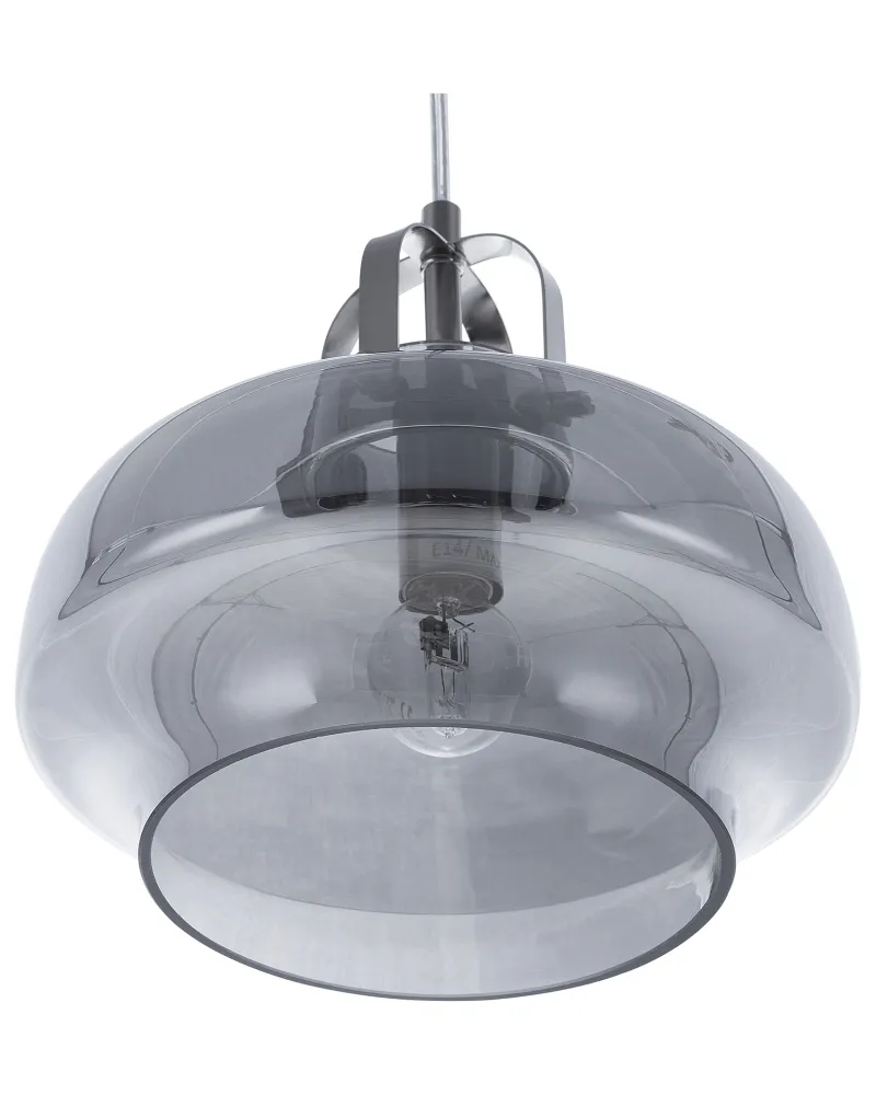 Glass Pendant Lamp Grey WILTZ