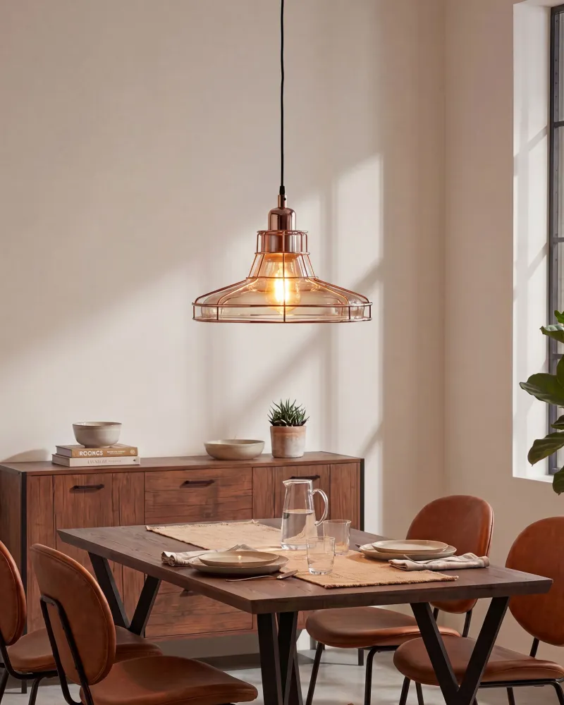 Glass Pendant Lamp Rame antico TORRE