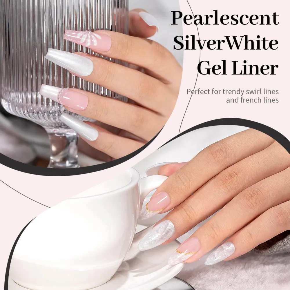 Sliver Pearlescent Nail Art Gel Liner Pearl gel nail polish 8ml #245