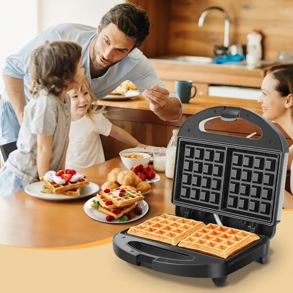 PIASTRA ELETTRICA PER WAFFLE ANTIADERENTE 750W