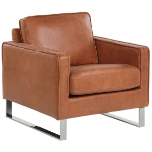 Armchair VIND Faux Finta pelle Golden Brown
