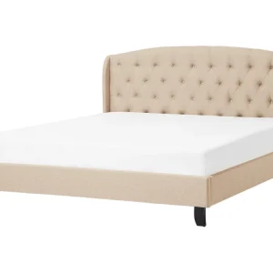 Fabric EU King Size Bed Nocciola BORDEAUX