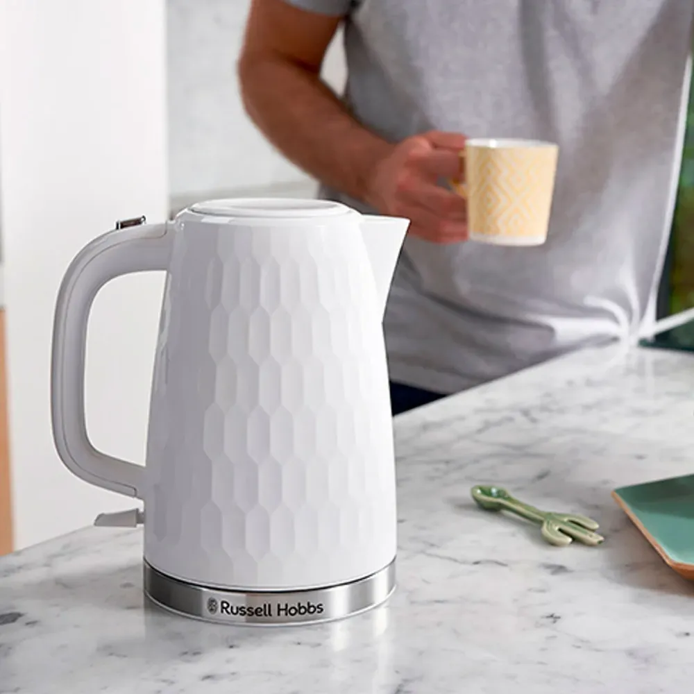 Bollitore nido d'ape bianco Russell Hobbs