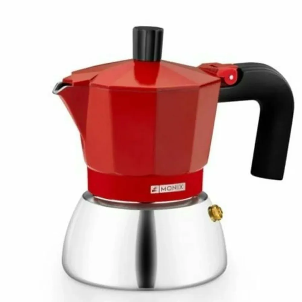 Caffettiera Italiana BRA INOX RED 3T Rosso per Appassionati di Caffè