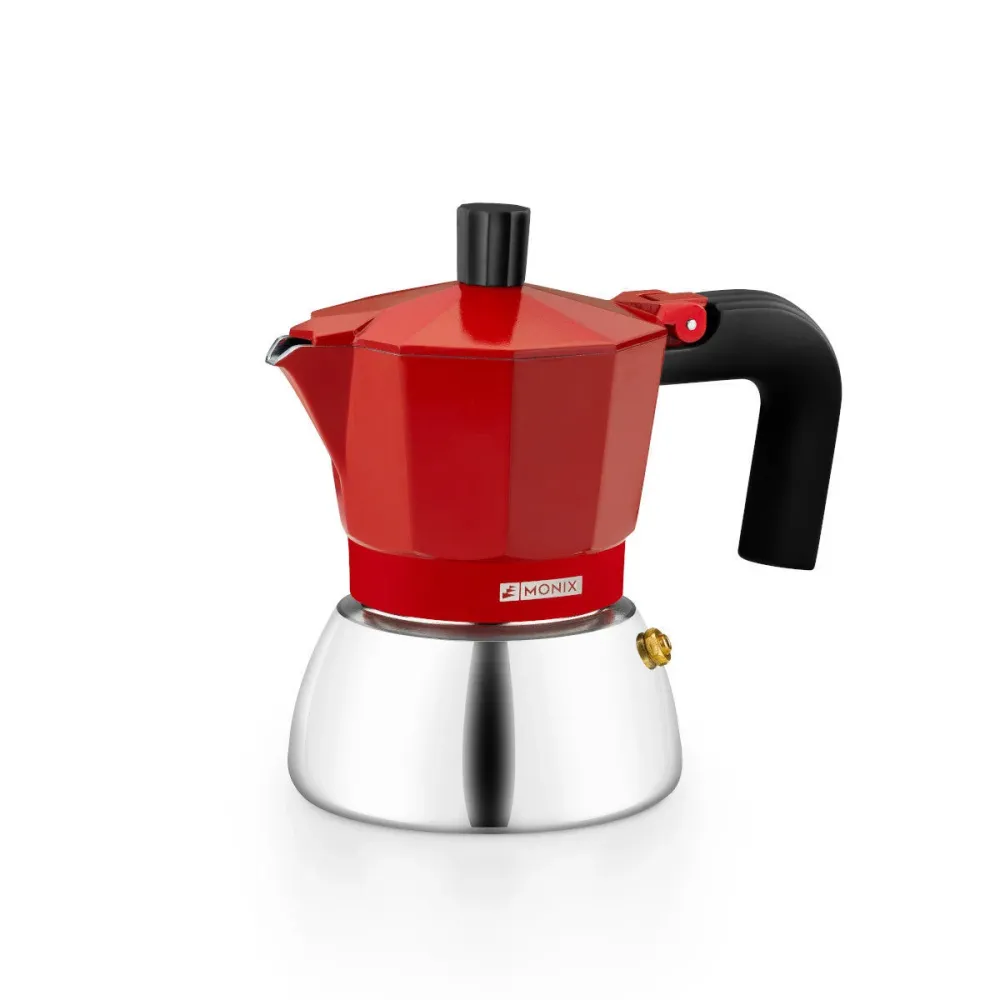 Caffettiera Italiana BRA INOX RED 3T Rosso per Appassionati di Caffè