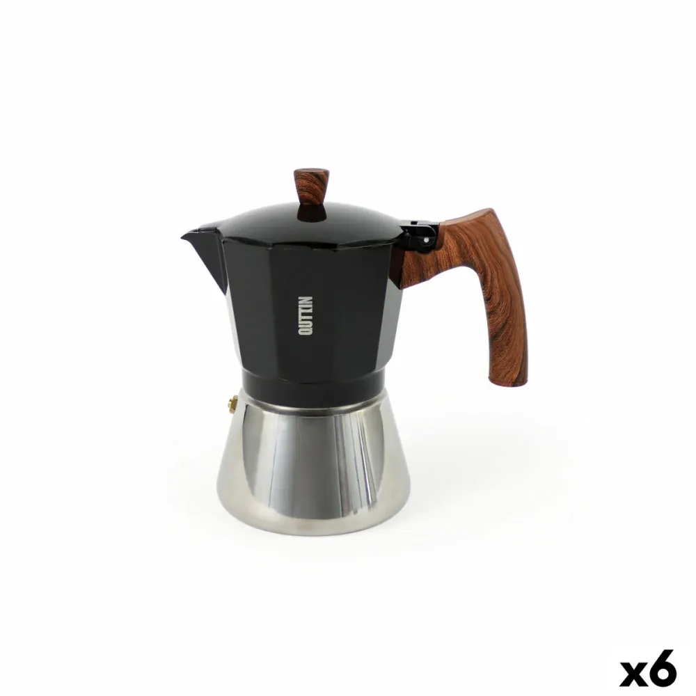 Caffettiera Italiana Quttin Nero 0,3 L (6 Unità) Compatible con Nespresso