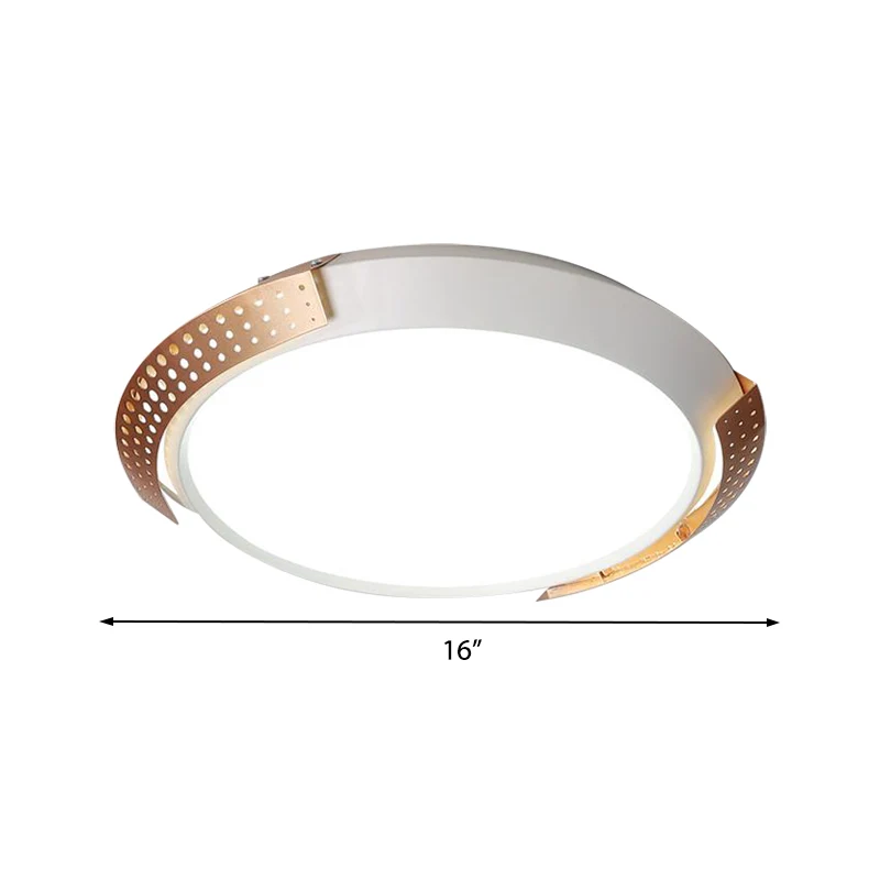 Macchina per Caffè Espresso Plafoniera moderna metallo cavo rosa/oro da 16"/19,5" rotonda con montaggio ad incasso per cam...
