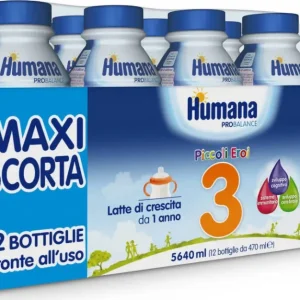 12x Humana Latte Humana 3 Liquido 12x470ml 12 Bottiglie Da 470ml Cad.